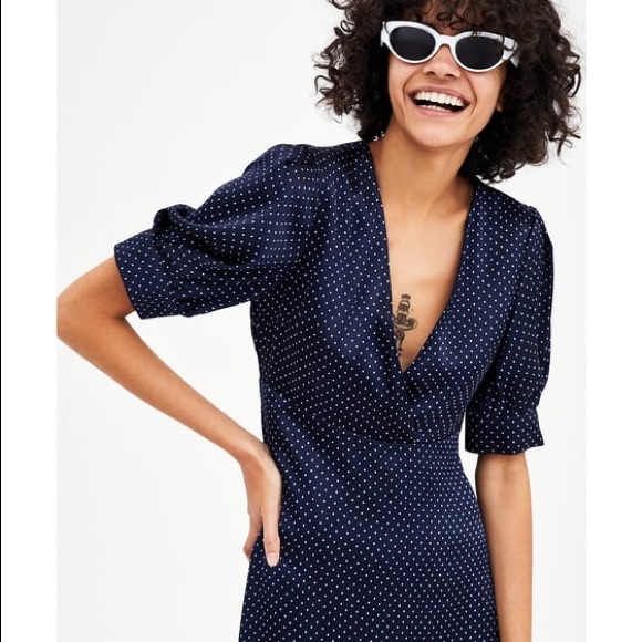 NWT Zara Polka Dot Dress - Picture 4 of 5
